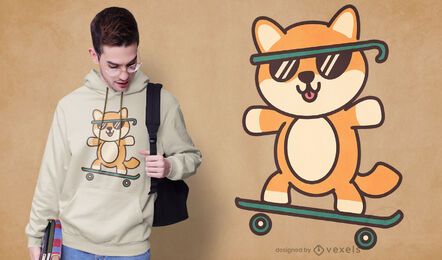 Cute skater dog t-shirt design Cute skater dog t-shirt design