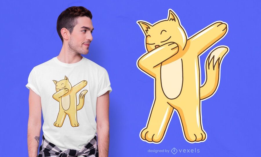 Diseño de camiseta de gato dabbing Diseño de camiseta de gato dabbing
