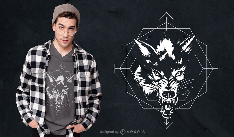 Black and white wolf t-shirt design Black and white wolf t-shirt design