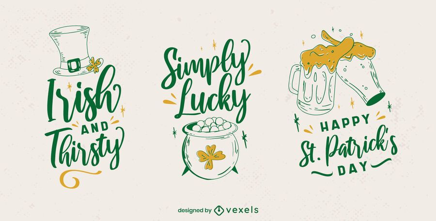 St Patricks badge set St Patricks badge set