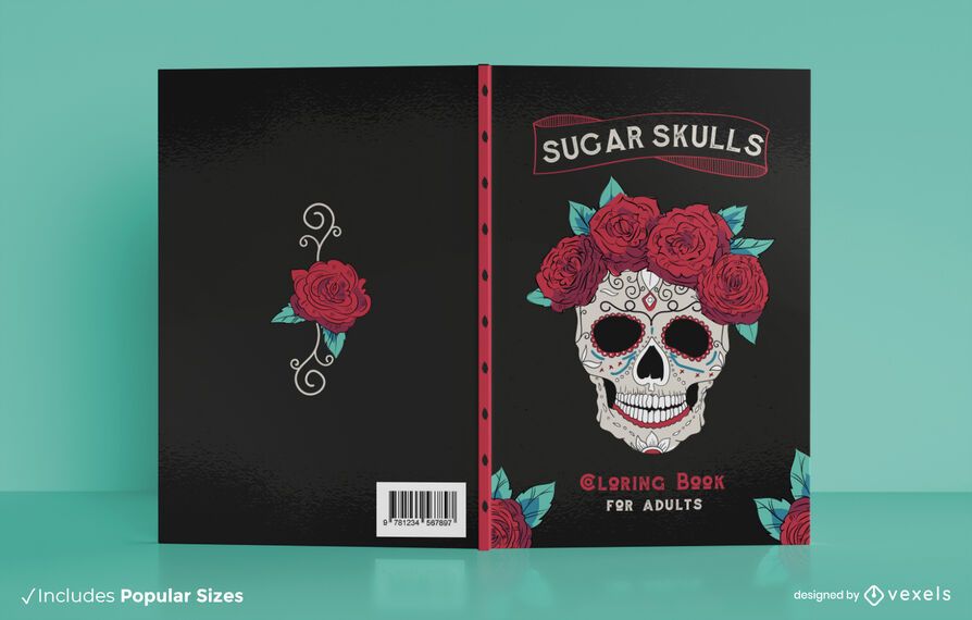 Design de capa de livro com caveira de açúcar Design de capa de livro com caveira de açúcar