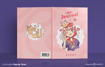 My journal anime book cover design My journal anime book cover design