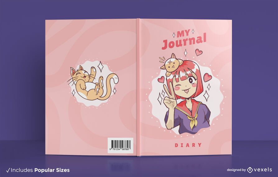 My journal anime book cover design My journal anime book cover design
