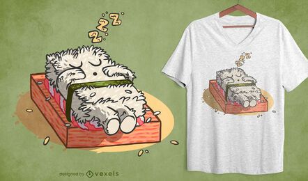 Design de camiseta para dormir de sushi Design de camiseta para dormir de sushi
