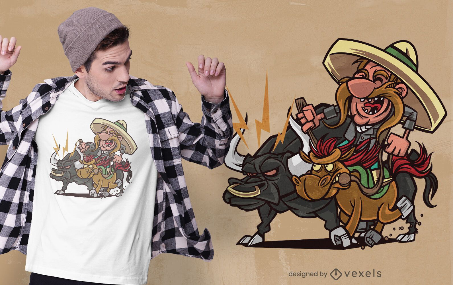 Design de t-shirt Charro Bull