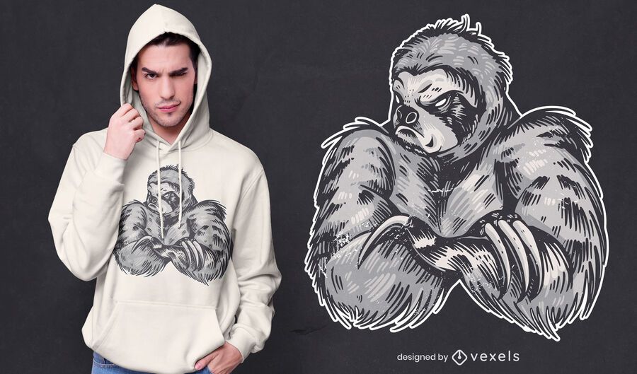 Strong sloth t-shirt design Strong sloth t-shirt design