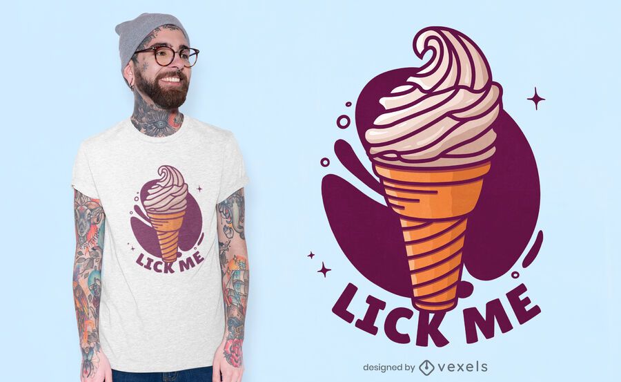 Lick me ice-cream t-shirt design Lick me ice-cream t-shirt design