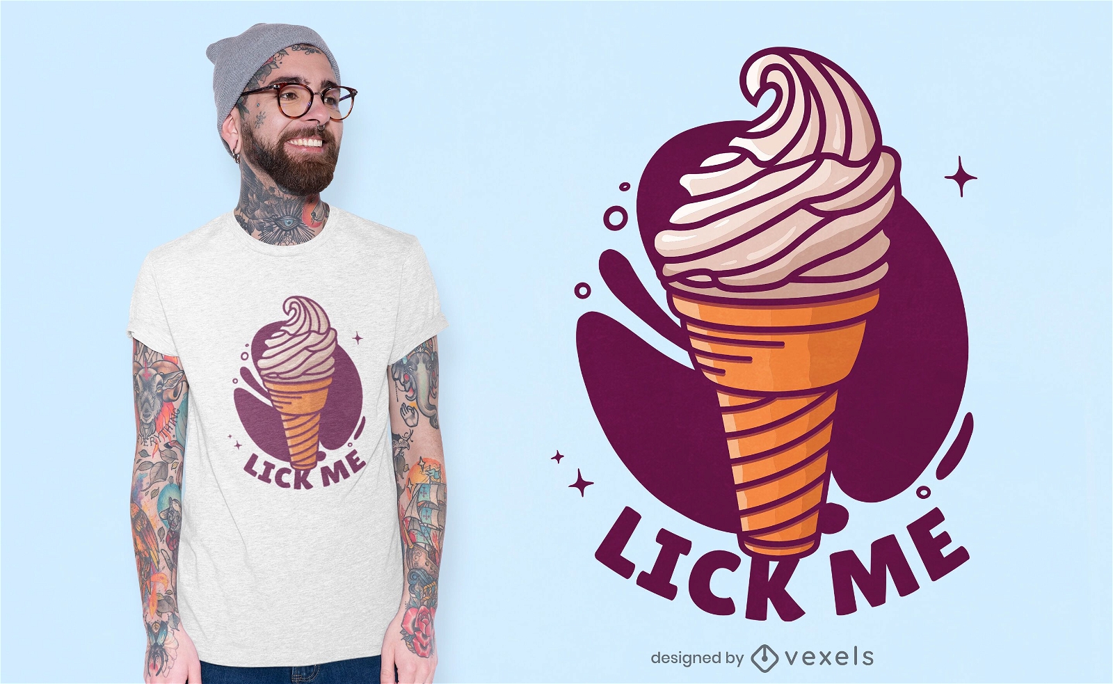 Diseño de camiseta de lamer helado