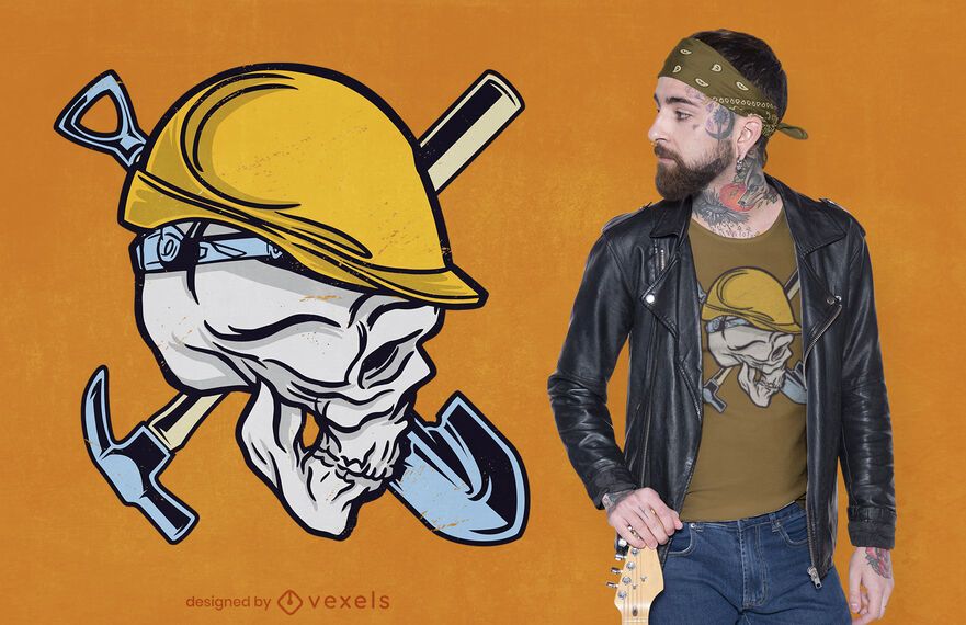 Construction skull t-shirt design Construction skull t-shirt design
