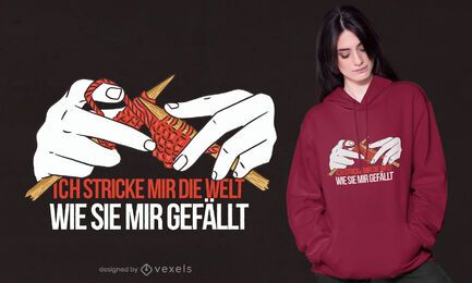 Diseño de camiseta de cita alemana de tejer Diseño de camiseta de cita alemana de tejer