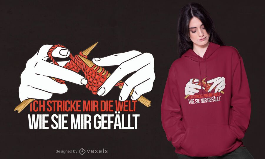Diseño de camiseta de cita alemana de tejer Diseño de camiseta de cita alemana de tejer