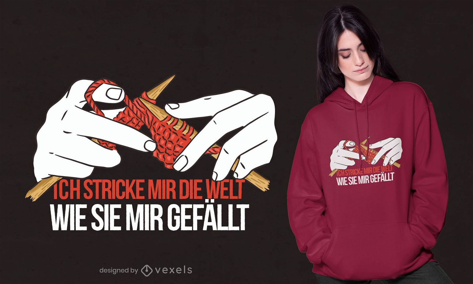 Stricken Deutsch Zitat T-Shirt Design