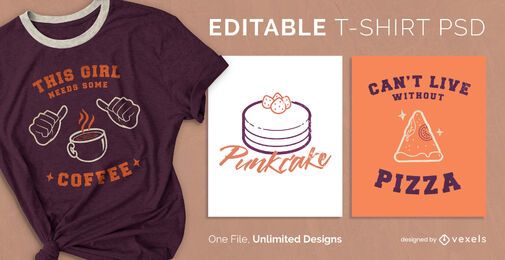 Food scalable t-shirt psd Food scalable t-shirt psd