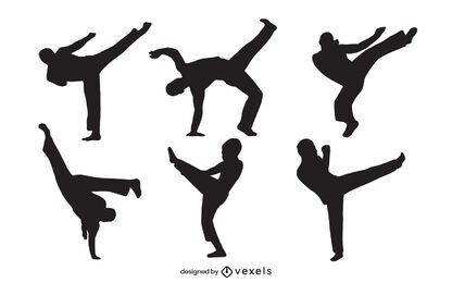 Capoeira silhouette set Capoeira silhouette set