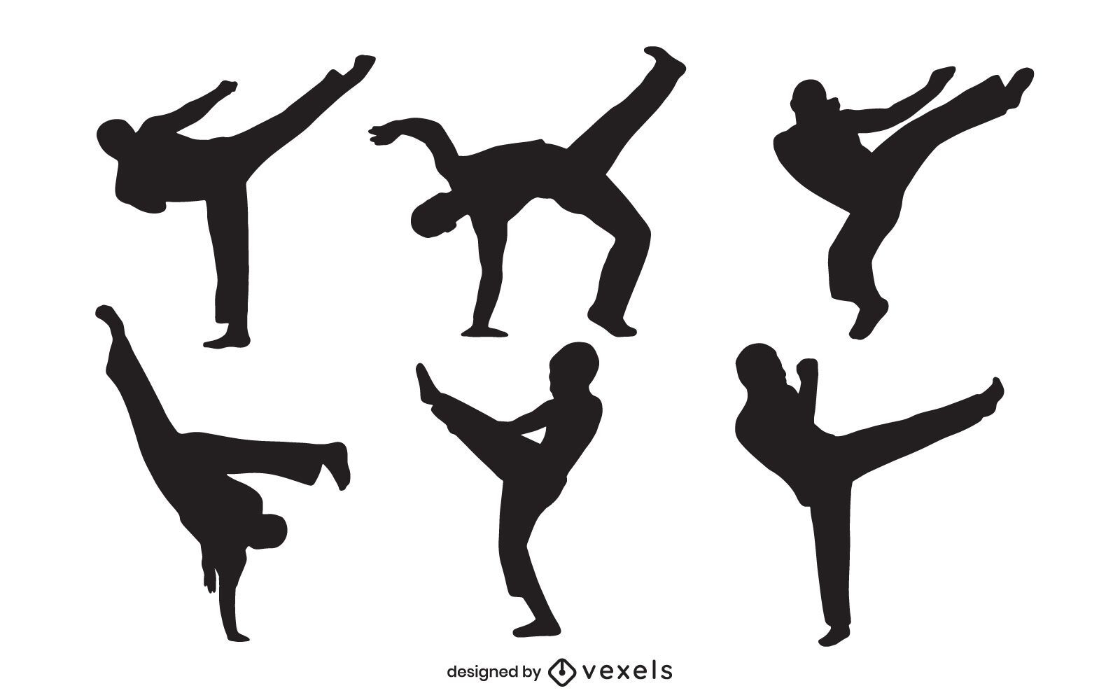 Capoeira Silhouette eingestellt