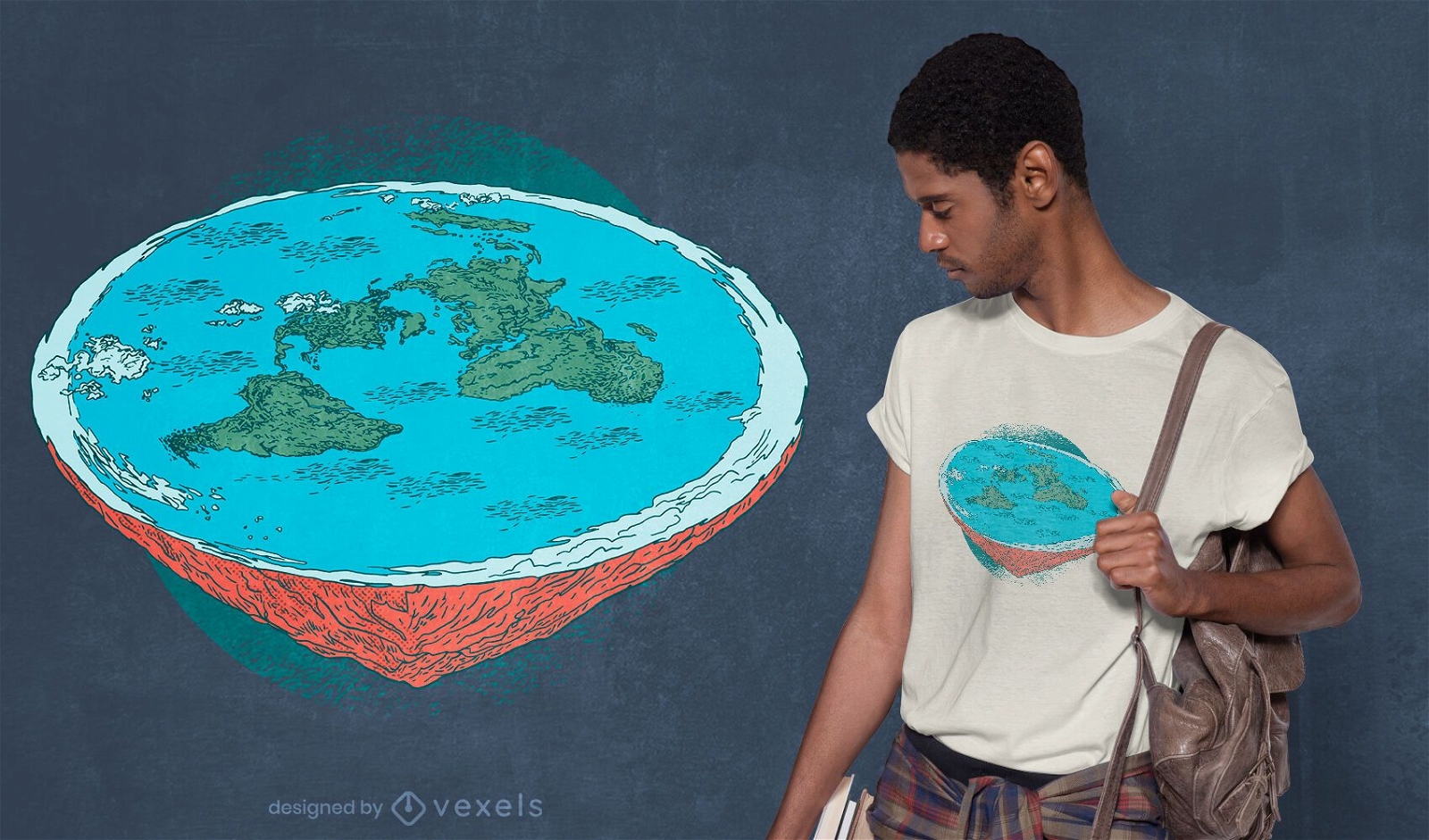 Flat earth theory t-shirt design