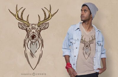 Diseño de camiseta de cabeza de ciervo Diseño de camiseta de cabeza de ciervo