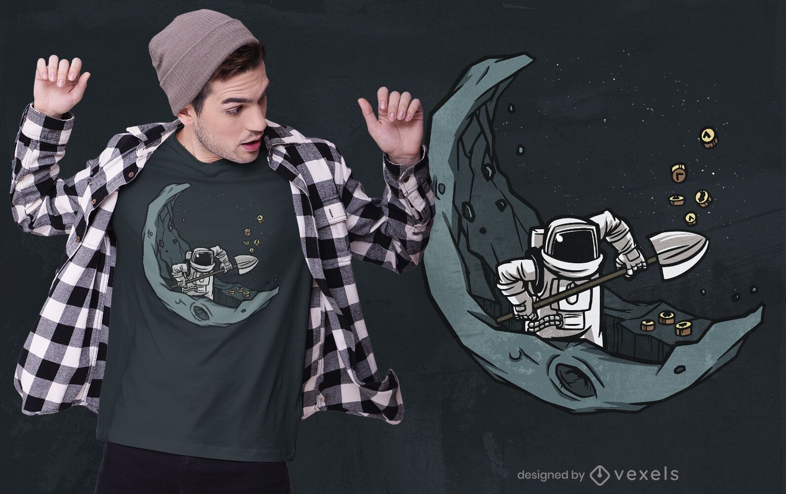 Design de t-shirt criptogr?fica de astronauta
