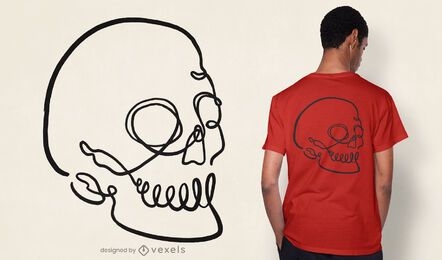 Line art skull t-shirt design