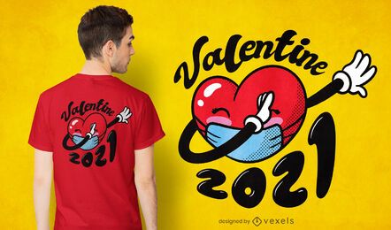 Diseño de camiseta de máscara de corazón dabbing Diseño de camiseta de máscara de corazón dabbing