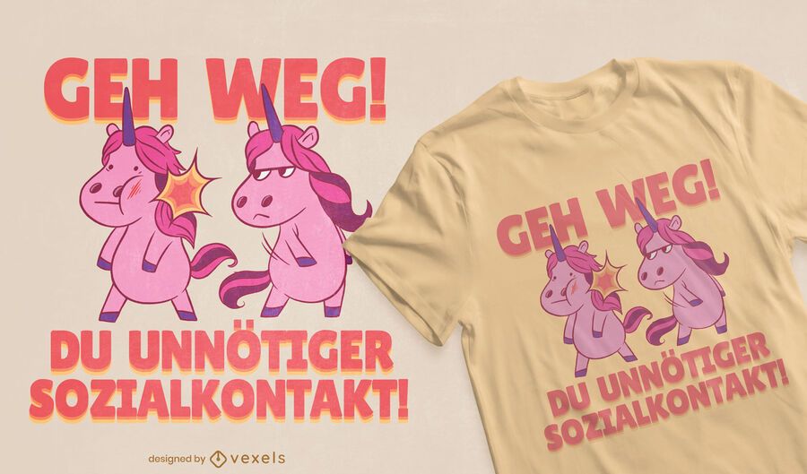 Einhorn Kampf T-Shirt Design Einhorn Kampf T-Shirt Design