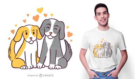Cachorros apaixonados design de camisetas