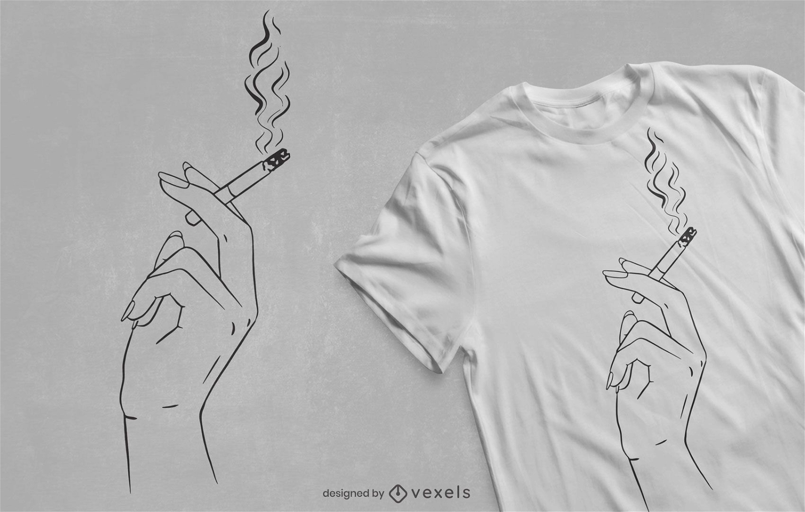 Design de t-shirt de m?o fumando