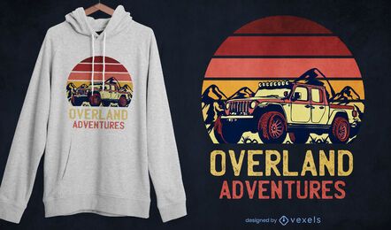 Überland Abenteuer Retro T-Shirt Design Überland Abenteuer Retro T-Shirt Design