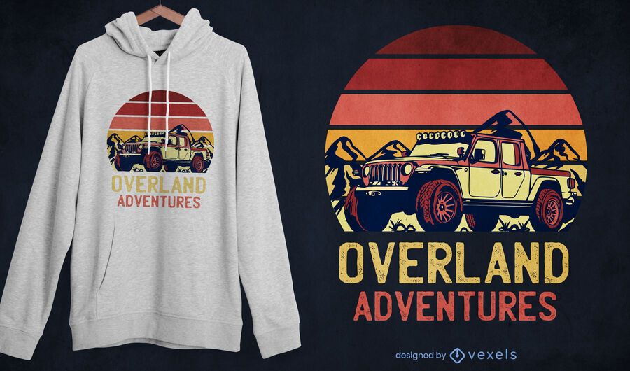 Design de camisetas retrô de Overland Adventures Design de camisetas retrô de Overland Adventures