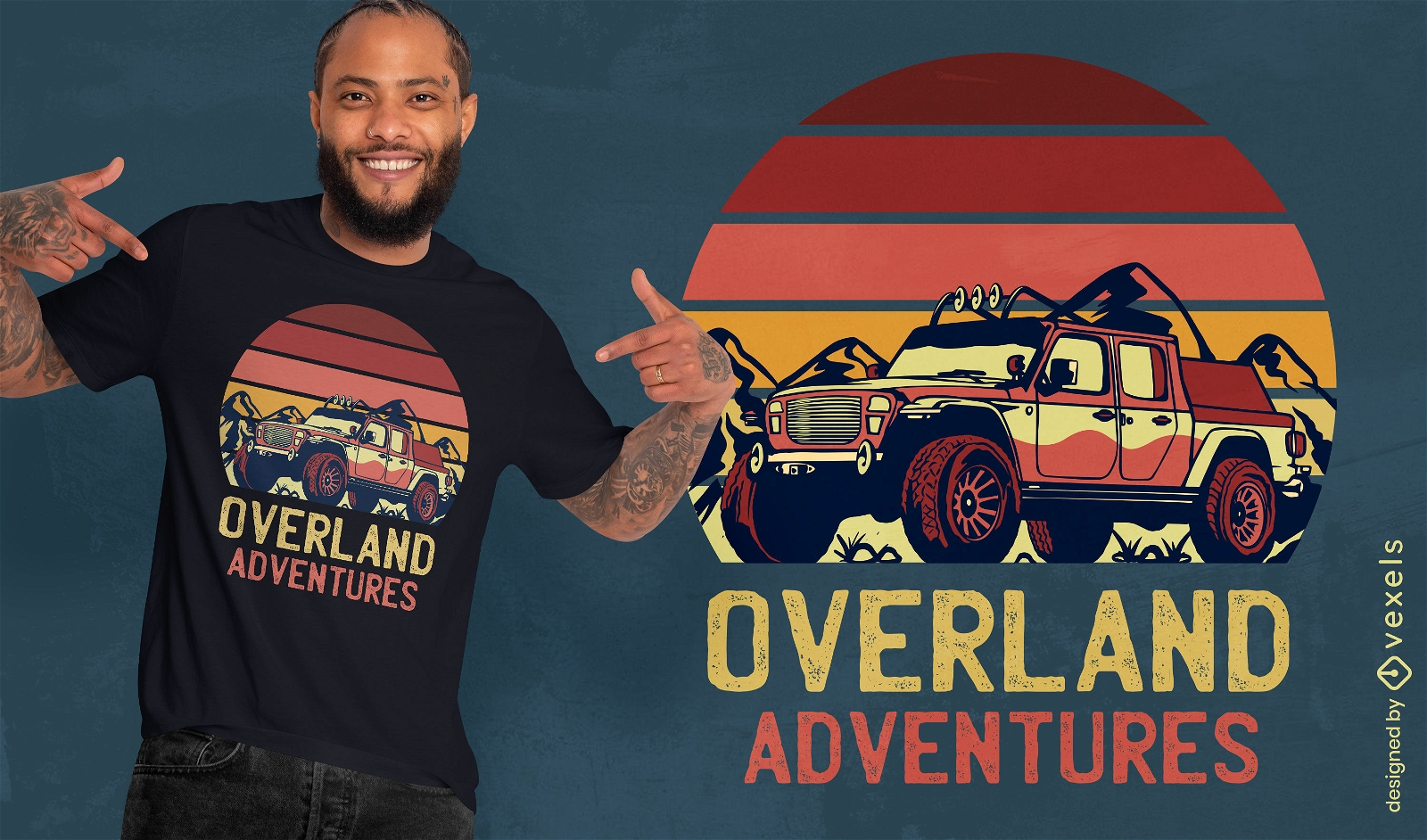 Overland Adventures Retro-T-Shirt-Design