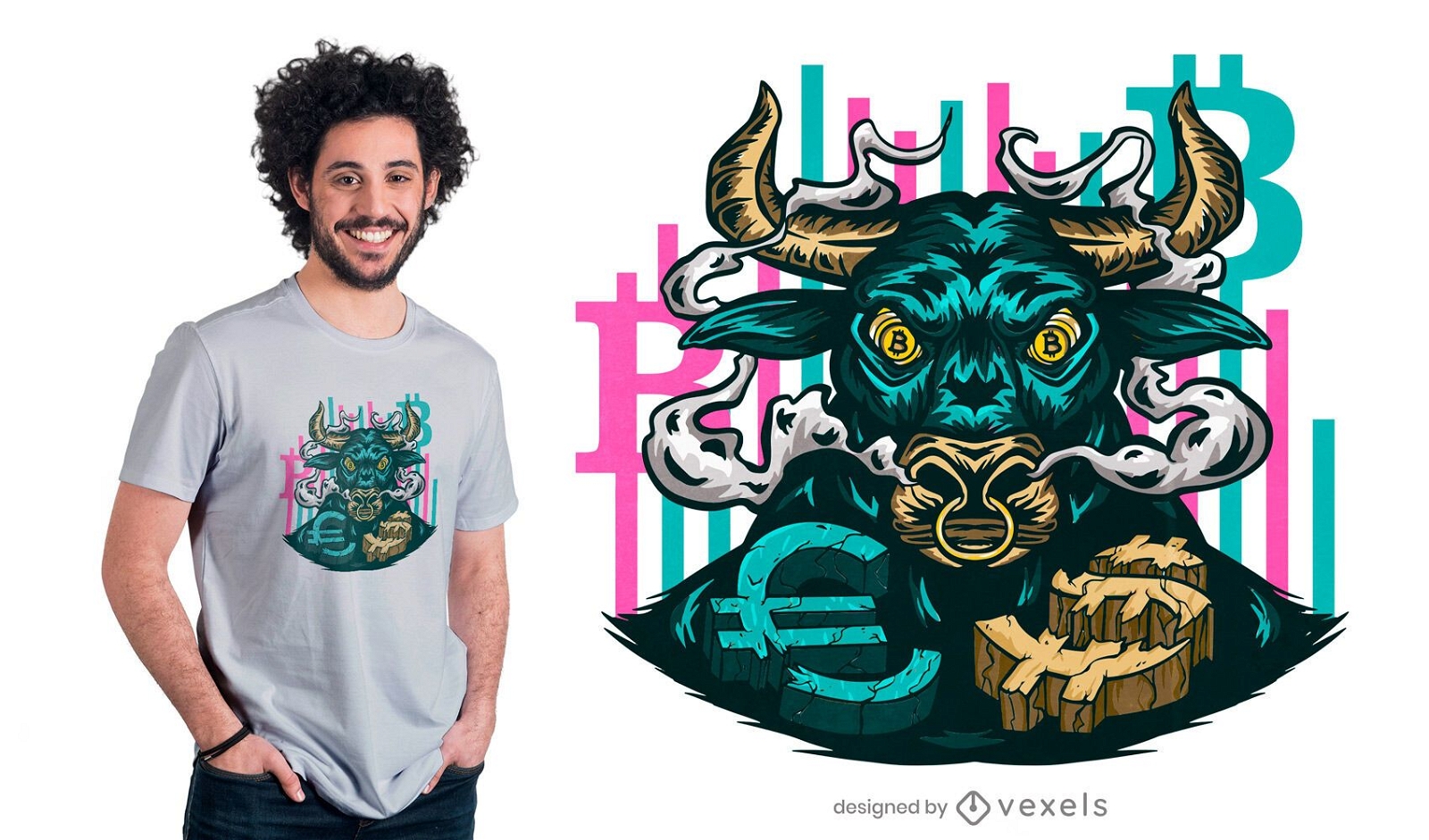 Bull crypto t-shirt design