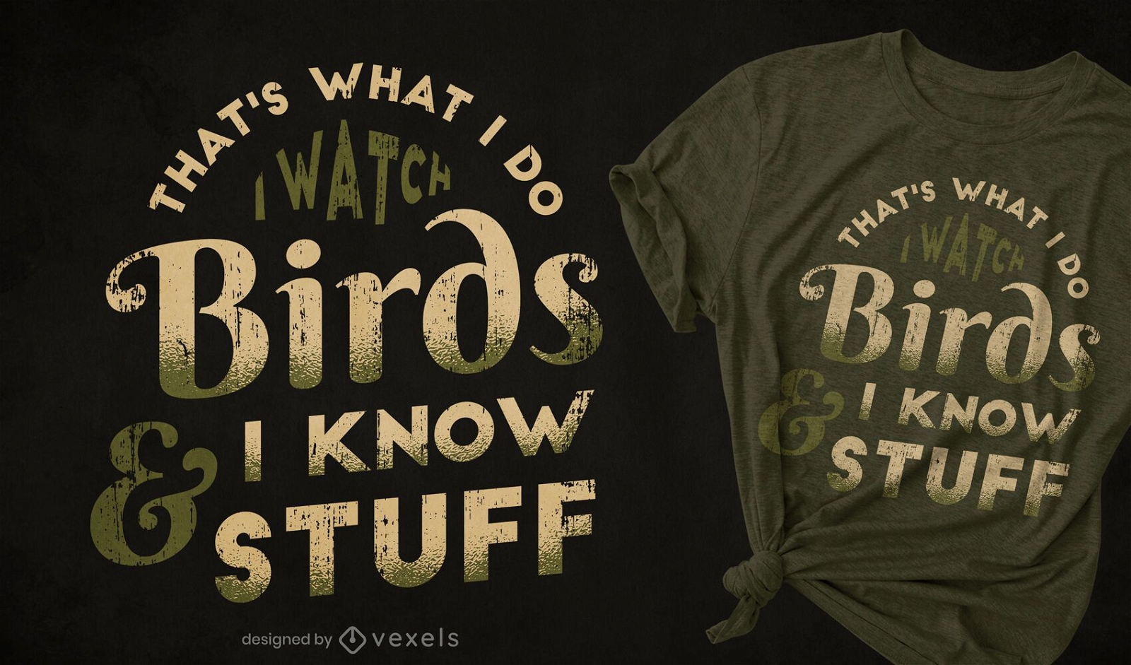 Design de camisetas para observação de pássaros