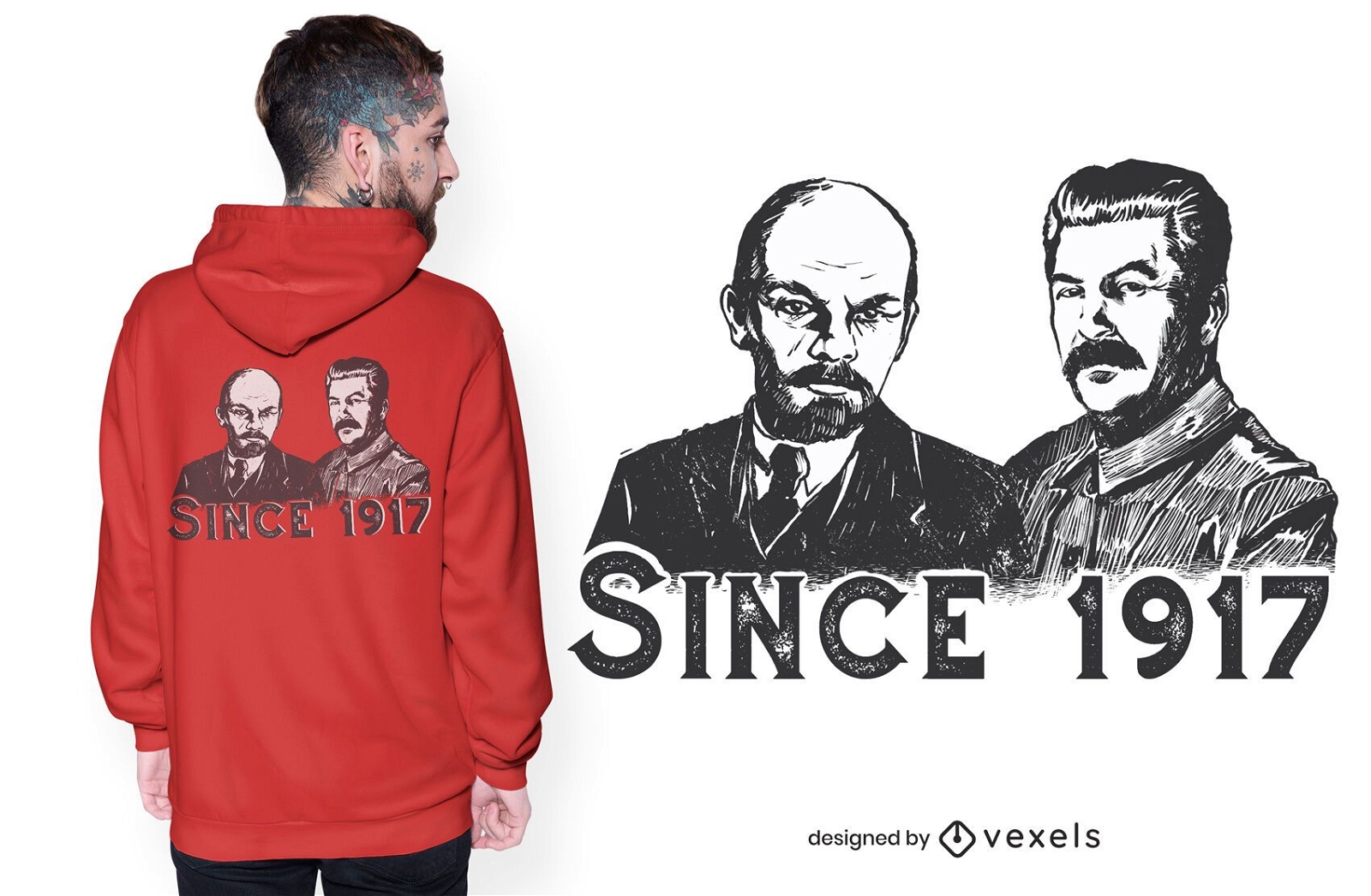 Design de camisetas de Lenin e Stalin