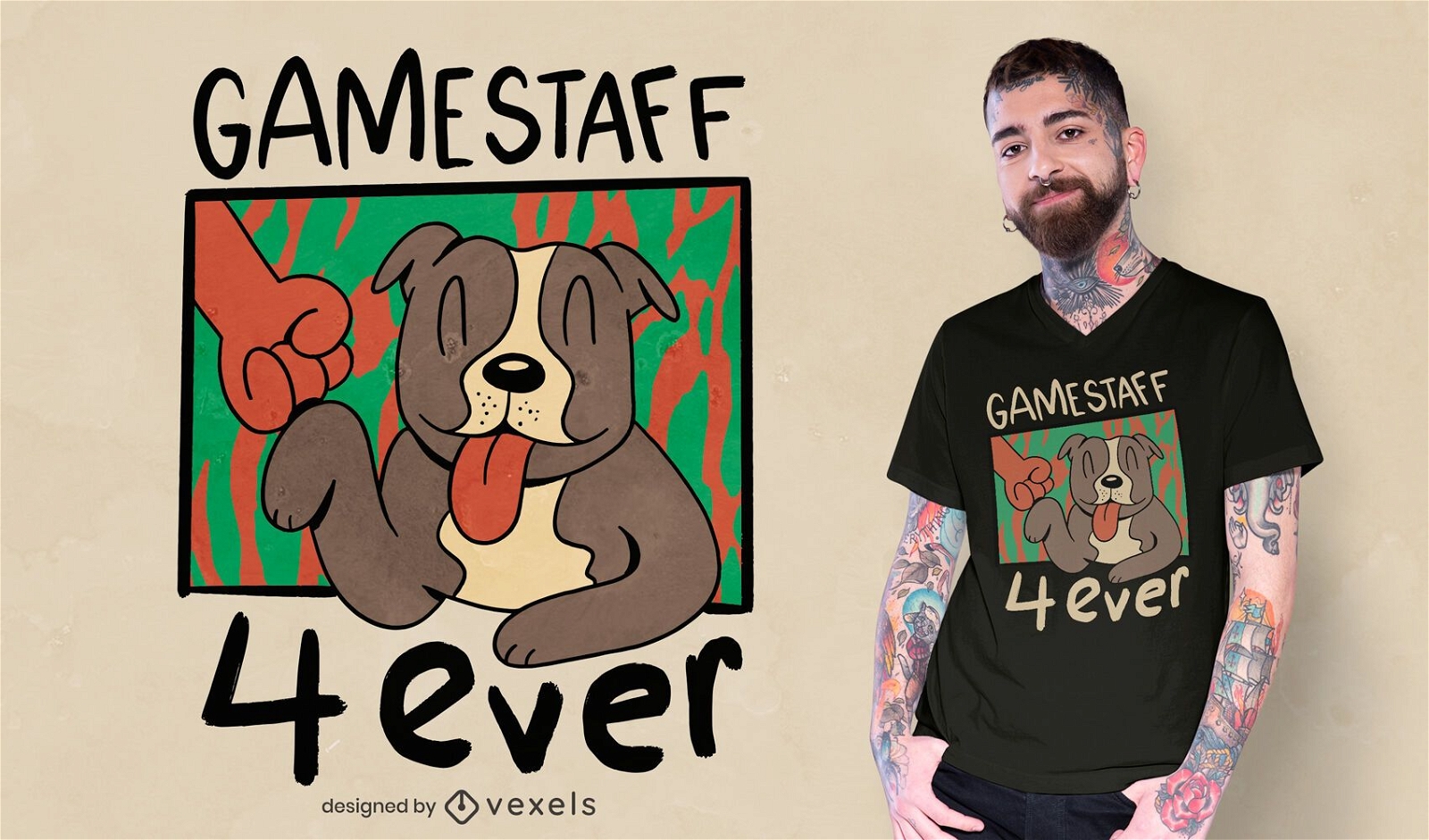 Gamestaff Bull Terrier T-Shirt Design