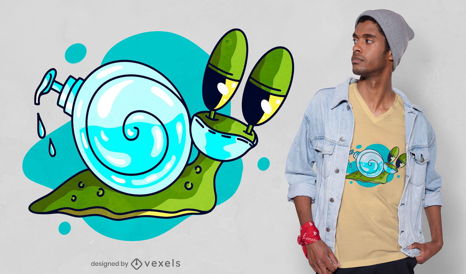 Design de camiseta tipo caracol Covid