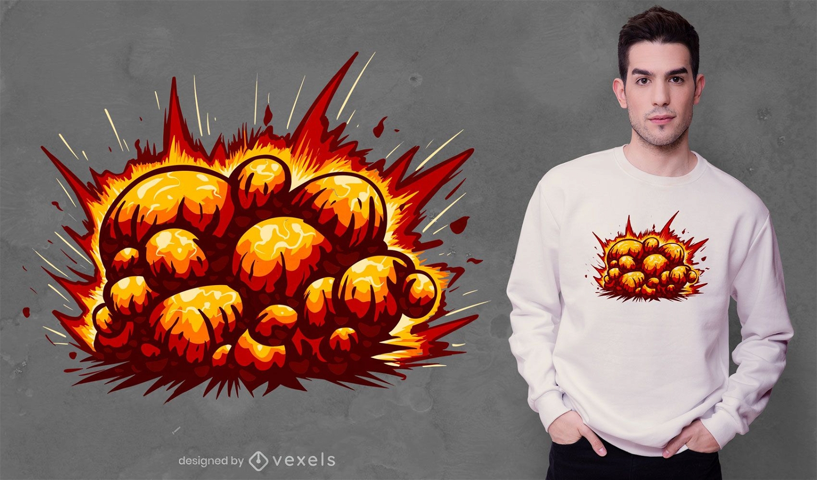Design de camiseta explosiva