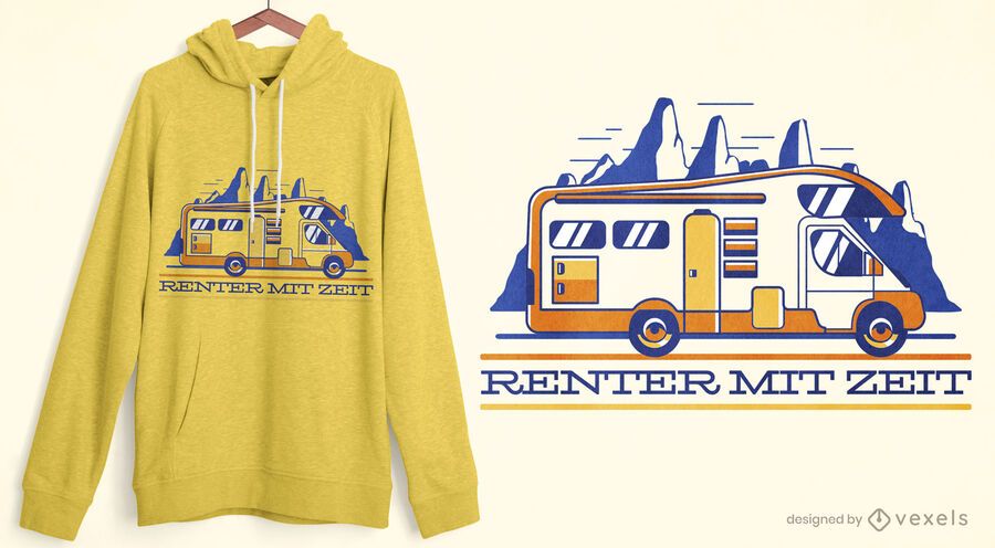 Diseño de camiseta de cita alemana de autocaravana. Diseño de camiseta de cita alemana de autocaravana.