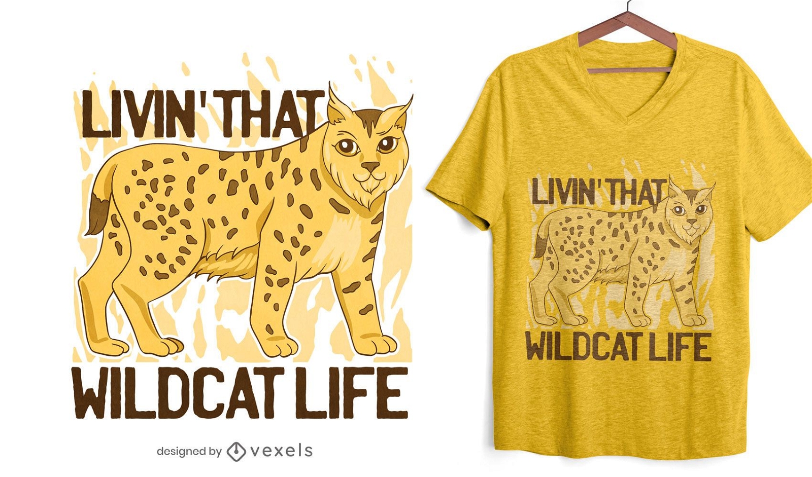 Diseño de camiseta wildcat life