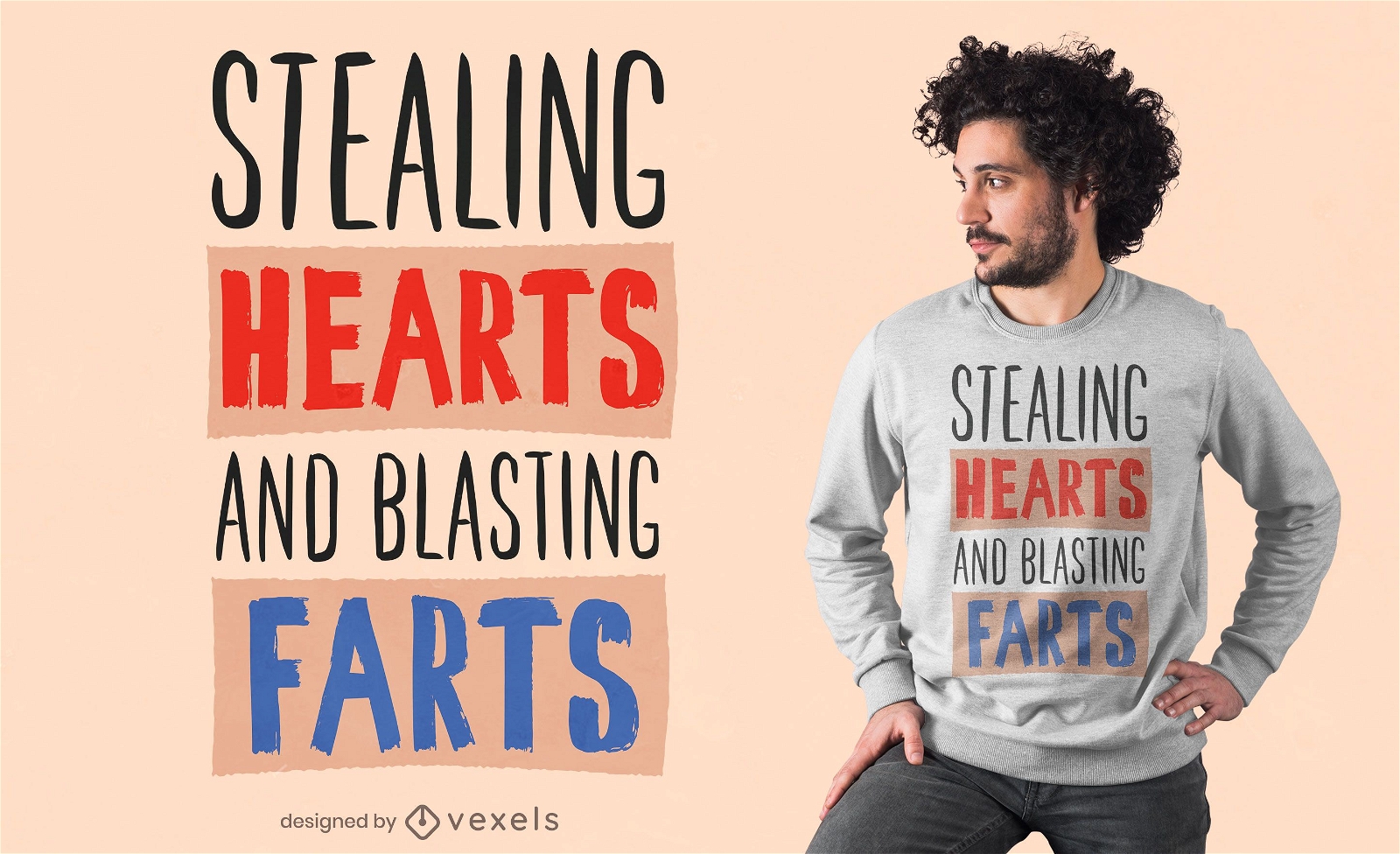 Hearts farts t-shirt design