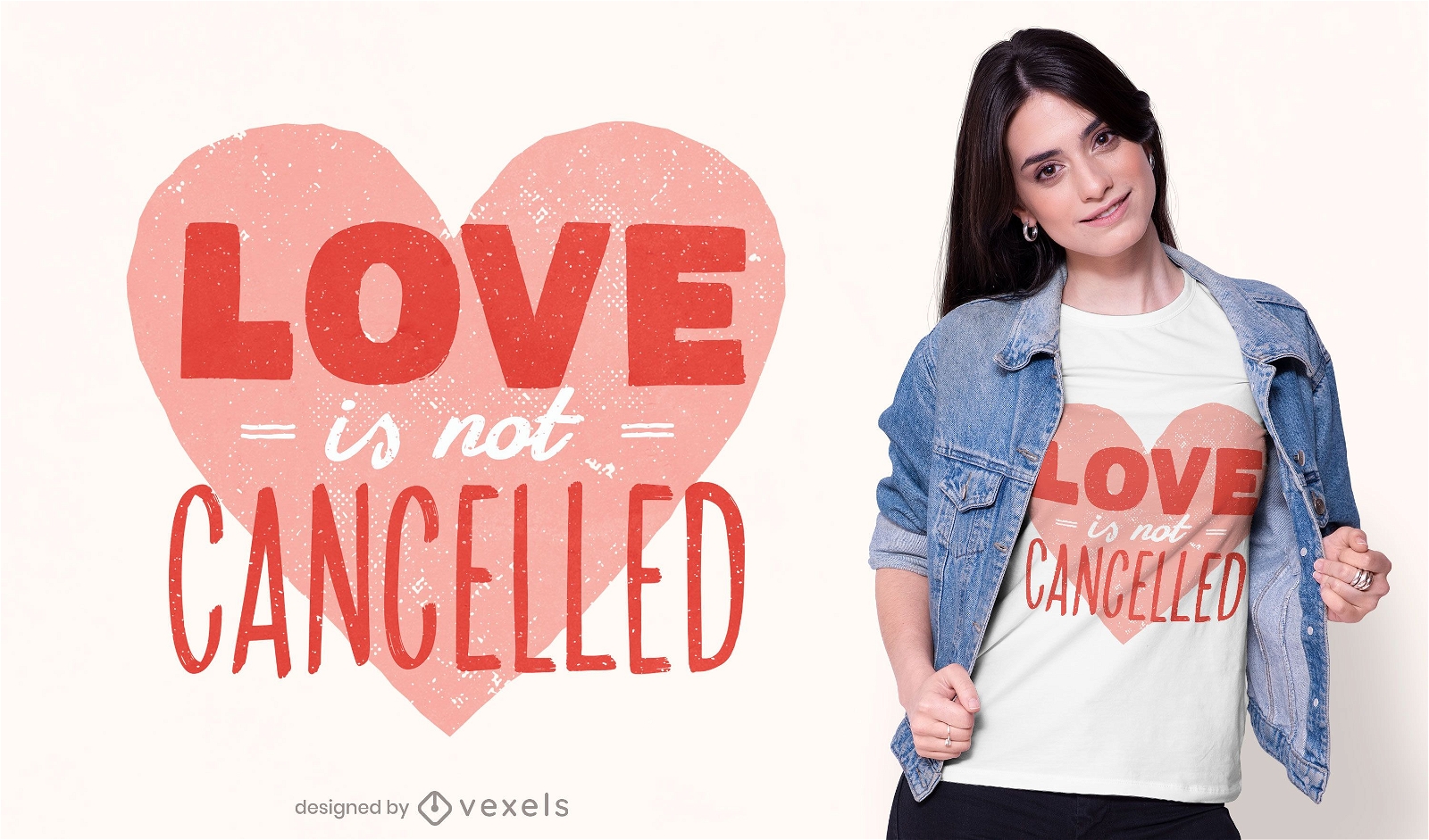 O amor não é cancelado design de t-shirt