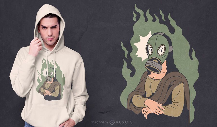 Mona Lisa gas mask t-shirt design Mona Lisa gas mask t-shirt design