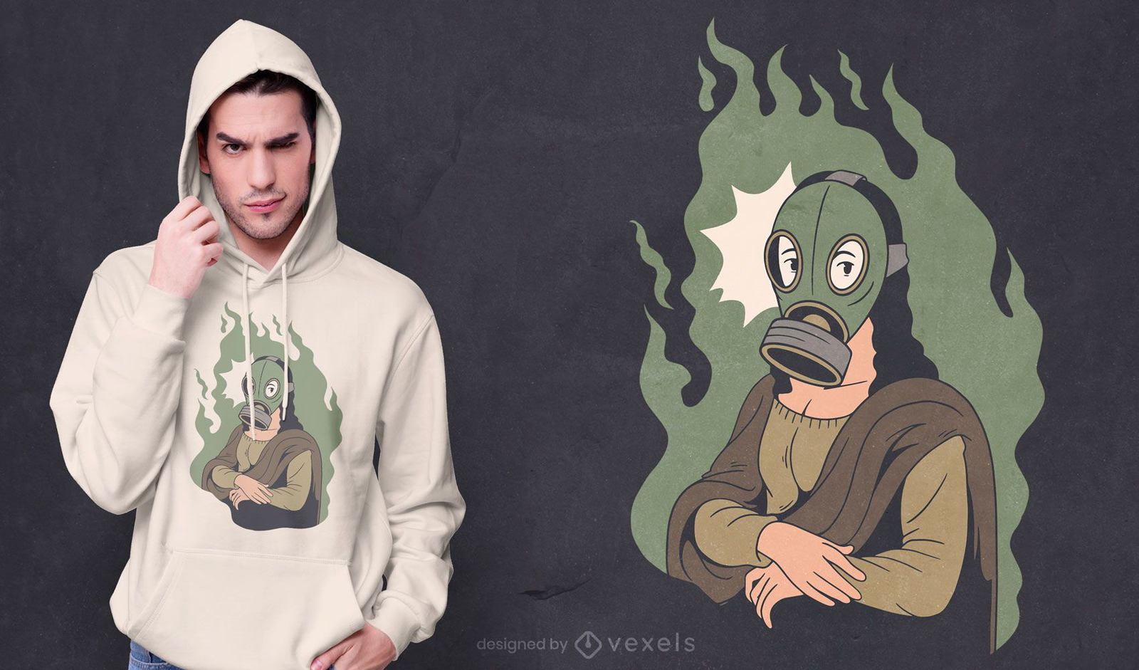 Mona Lisa gas mask t-shirt design