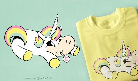 Diseño de camiseta de unicornio enfermo Diseño de camiseta de unicornio enfermo