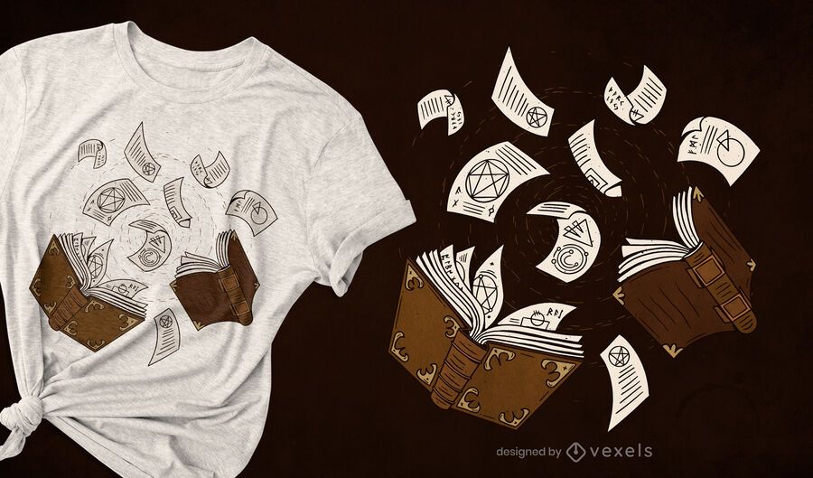 Book spells t-shirt design Book spells t-shirt design