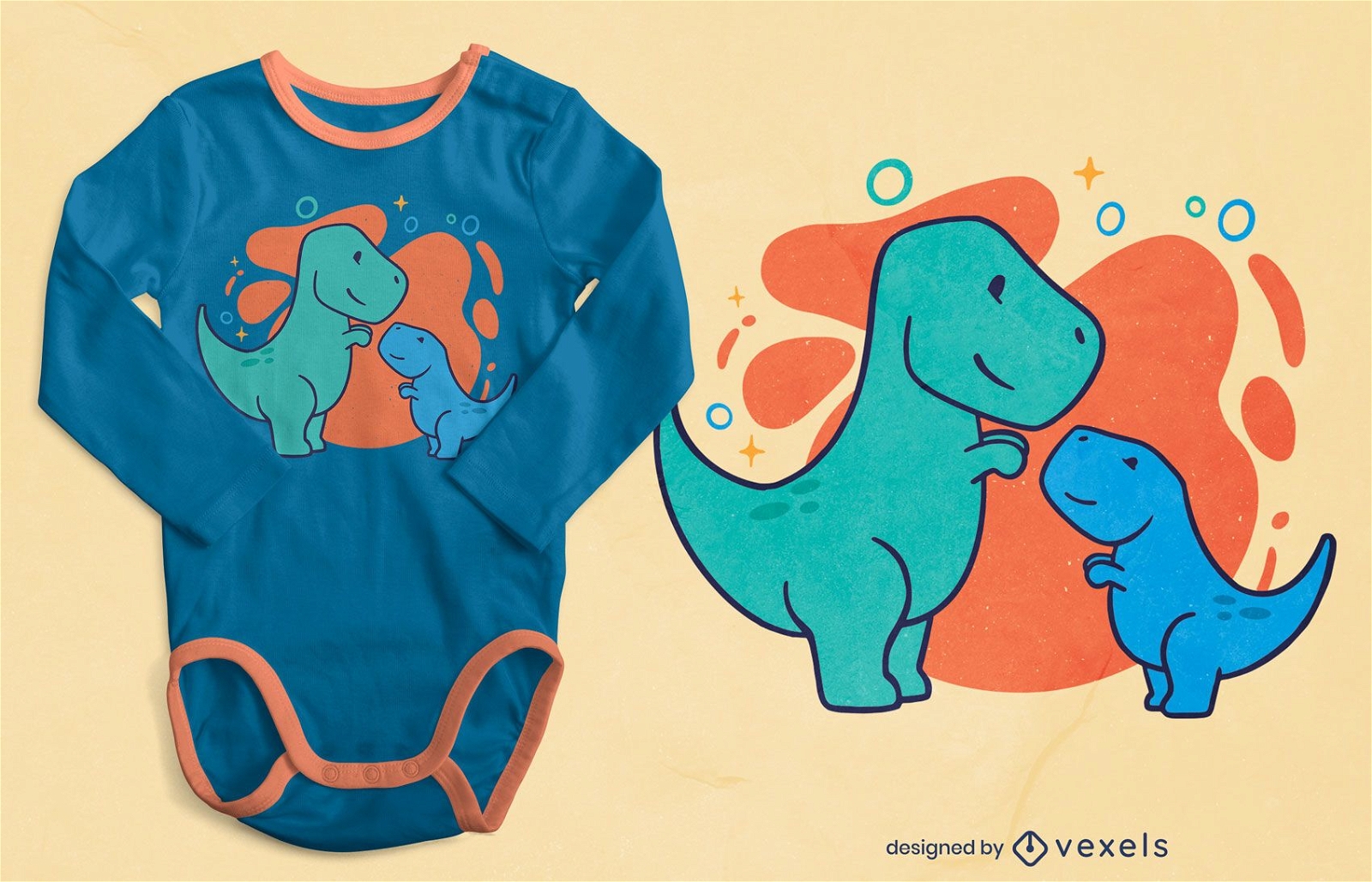 Design de t-shirt de dinossauros fofos