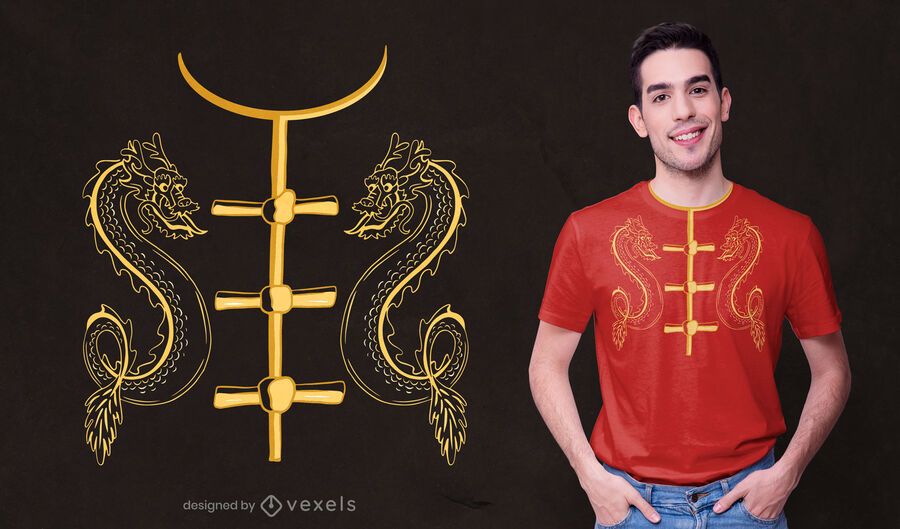 Design de camisetas com fantasia chinesa Design de camisetas com fantasia chinesa