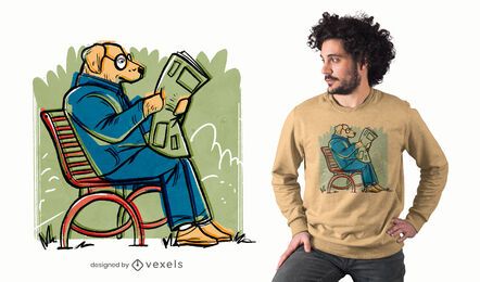 Diseño de camiseta de perro de periódico. Diseño de camiseta de perro de periódico.