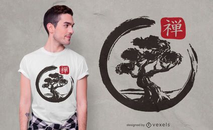 Design de camisetas Bonsai enso
