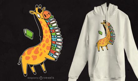 Design de camisetas de livros de girafa Design de camisetas de livros de girafa
