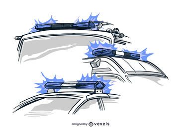 Luces de vehículos dibujadas a mano. Luces de vehículos dibujadas a mano.